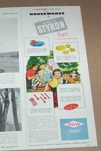 1949 print ad -Dow Chemical Styron plastic family cookout art artwork Midland MI - Picture 1 of 1