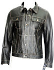 Men Genuine Lambskin Real Leather Shirt Jacket Motorcycle Black Button Coat