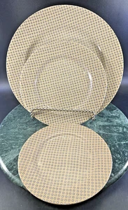 Fitz & Floyd Foulard Taupe Schwarz Weiß 3-teiliges Set Abendessen Salat und B & B Teller FF83 - Bild 1 von 7