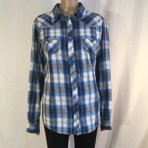 Panhandle Slim Blue Plaid Western Snap Shirt - Picture 1 of 9