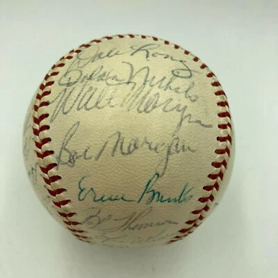 1958 Cubs Team Signed National League Baseball Ernie Banks JSA COA - Image 1 of 4