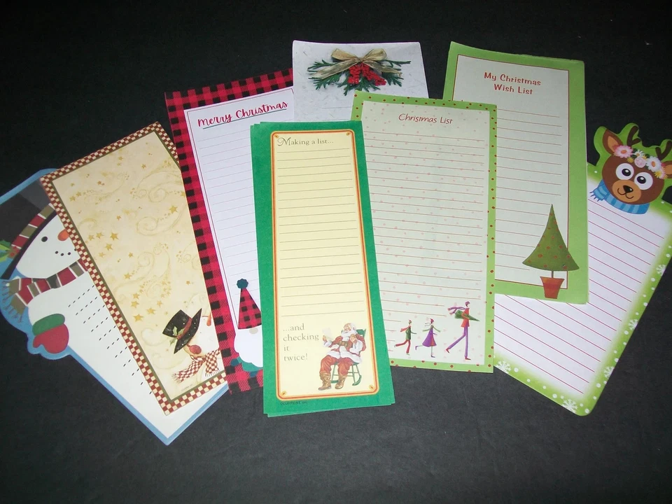 Mixed Lot Christmas List Note Pad Paper Pack 24pcs Junk Journal Supply - Image 1 of 1
