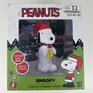Snoopy With Woodstock Peanuts 3.5 ft. Christmas Inflatable Airblown LED Holiday - Picture 1 of 6