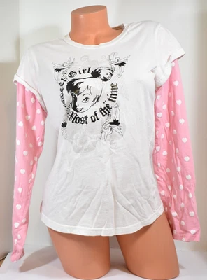 Junior Girl White & Pink Long Sleeve Tinker Bell Shirt  Size Jr 2X (19) - Image 1 of 4