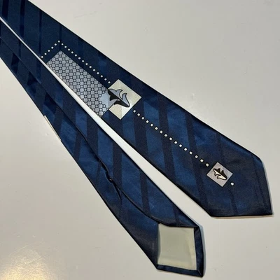 Corbata ajustada gráfica azul vintage años 60 51 x 3 Mad Men Foto 1 de 4