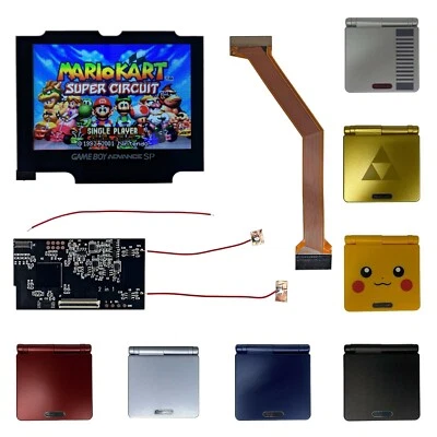 Gameboy Advance SP IPS Kit CHOOSE A SHELL V2 LCD Backlight NO SOLDER REQUIRED - Image 1 of 4