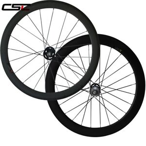 CSC 700C Carbon wheels 50/60mm mixed size tubeless fixed gear Single Speed Bike