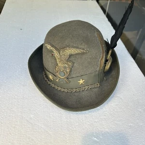 VECCHIO CAPPELLO ALPINO SOTTOTENENTE BANTAM CERVO FELTRO SAGLIANO MICCA OLD HAT - Imagen 1 de 17