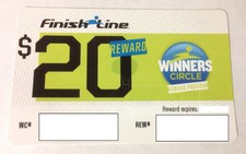 FINISH LINE $20 GIFT REWARD CARD! FREE FAST SHIPPING! EXPIRES 09/12/2017
