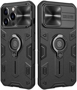 Nillkin Camshield Armor Case sliding lens cover ring stand iPhone 13 6.1 - Picture 1 of 6