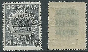 1921 FIUME SEGNATASSE VALORE DEL 1919 2 SU 15 CENT VARIETà 15s MNH ** - F8.2 - Picture 1 of 1