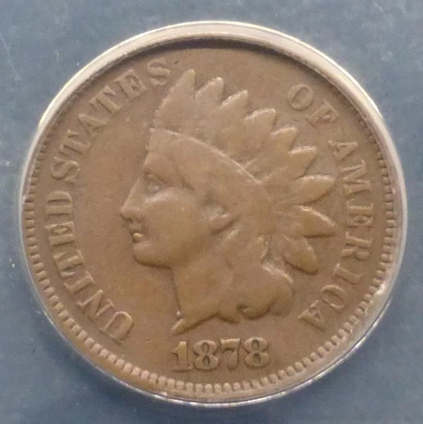 1878 ANACS VG 8 Indian Head Cent, United States of America One-Cent Coin Cover