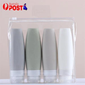 4PCS Silicone Empty Bottle Travel Shampoo Lotion Cosmetic Container Dispenser AU - Picture 1 of 15
