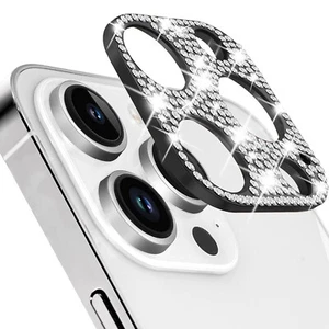 2 Pack Glitter Crystal Diamonds Camera Protector For iPhone 15 Pro Max/14/13/12 - Picture 1 of 9