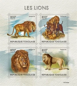 Togo - Leones en estampillas 2021 - Hoja de 4 estampillas - TG210328a - Imagen 1 de 1