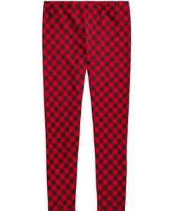 Polo Ralph Lauren Leggings Buffalo Check Stretch Jersey in Red Black Big Girls 7 - Picture 1 of 5