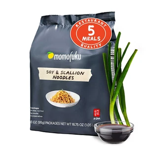 Soy & Scallion Ramen Noodles by David Chang, 5 Count (Pack of 1) Air-Dried Vegan - Picture 1 of 12