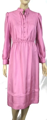Vintage 70s Bubblegum Leslie Fay Tiered Hem Secretary Dress S - Image 1 of 4