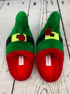 Toddler Slip On Slippers Elf Style Size Small Medium 5 to 6 Years Red Green - Picture 1 of 4