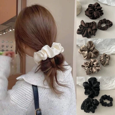 Women Hair Rope Oversize Satin Scrunchies Ponytail Holder Hair Accessoires Soft↕ - Image 1 of 4