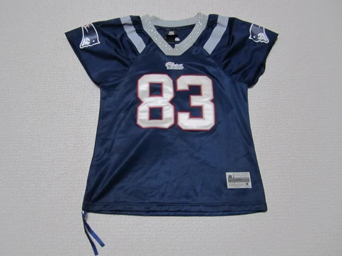 Wes Welker Jersey Womens Medium New England Patriots Football Reebok Blue Red Cover