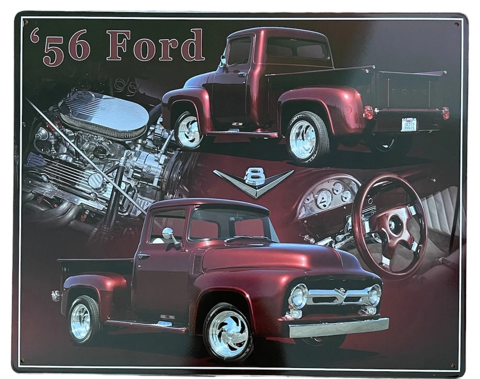 '56 FORD Truck Metal Sign 15'"x12" Classic Car Vintage Looking V8 Mancave Garage - Image 1 of 1