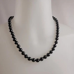 Collar de joyería de moda con cuentas de hematita vintage broche de anzuelo anudado pesado - Imagen 1 de 8