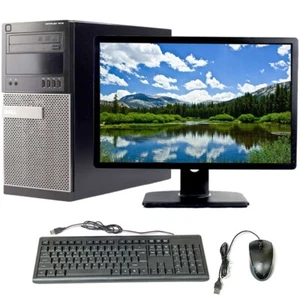 Dell OptiPlex i3 Tower Windows 10 Desktop Computer 8GB RAM 250GB HD 22" LCD - Picture 1 of 7