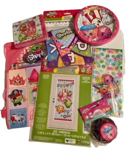 Shopkins Lot Birthday Party Supplies bags cupcake liners banners serve ware tote - Picture 1 of 6