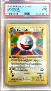 1999 Pokemon Base set 1st Edition - ELECTRODE 21/102 RARE PSA9 WOTC - Picture 1 of 4