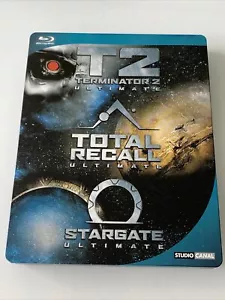 STARGATE + TERMINATOR 2 + TOTAL RECALL COFFRET 3 BLURAY STEELBOOK AVEC VF - Imagen 1 de 8