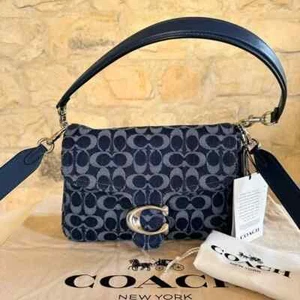 Bolso Bandolera COACH Azul Denim Firma NUEVO Auténtico - Imagen 1 de 10