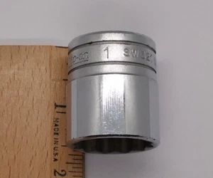 Snap-On Tools 1/2" Drive 1" Shallow 12 Point Socket SW321 etched USA P059 - Bild 1 von 5