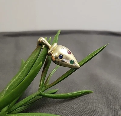 333 Gelbgold Anhänger mit Smaragd Saphir Rubin Diamant Ohne Halskette 🎁 Idee - Bild 1 von 4