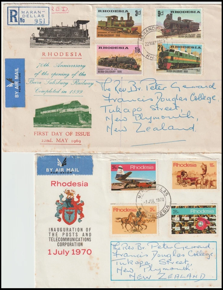 RHODESIA 1969-70 PAIR OF FDC's (F) - Image 1 of 1