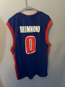 Adidas NBA Jersey Detroit Pistons Andre Drummond Blue sz L  - Picture 1 of 5
