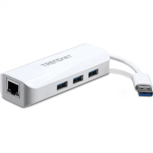 TRENDnet TU3-ETGH3 USB 3.0 zu Gigabit Adapter + USB Hub - Bild 1 von 1