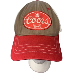 Sombrero Coors Banquete Cerveza Malla Snapback Marca Zephyr Usado Trucker Sombrero Rojo Marrón Blanco - Imagen 1 de 5