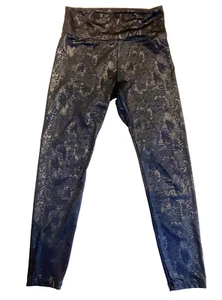 American Eagle Leggings Damen Medium schwarz Schlangenleder hoher Bund Tiermotiv gebraucht, in einwandfreiem Zustand - Bild 1 von 11