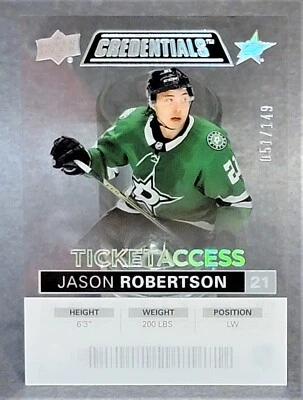 2021-22 Credentials Ticket Access Acetate #TA-JR Jason Robertson 51/149 - Image 1 of 2
