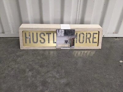 Hustle More Wooden LED Light Box Sign Battery Operated Home Decor - Image 1 of 4