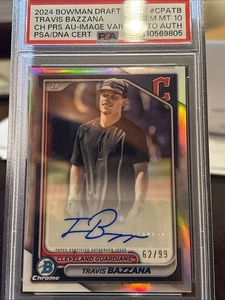 2024 Bowman Draft Travis Bazzana Image Variation Auto /99 PSA 10 Refractor RC - Picture 1 of 4