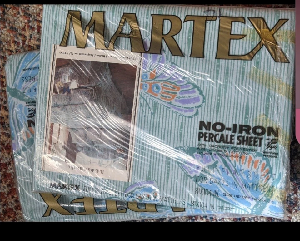 Martex "Bakuba Butterfly" Twin Flat Sheet 66x104 - Image 1 of 1