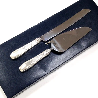 Tiffany & Co Audubon 2 peças conjunto para servir bolo com caixa cabo esterlina lâmina de aço inoxidável - Imagem 1 de 4