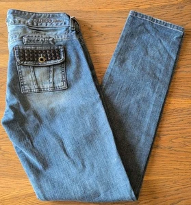 Toppe jeans skinny Guess Premium Daredevil borchie metallo taglia 31x32 blu denim - Foto 1 di 10