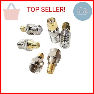 Adaptador coaxial conector hembra macho a SMA tipo F exgoofit 2 juegos 6 piezas Foto 1 de 2
