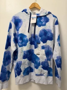 Nike Floral Burnout Print Hoodie Pullover Blau Lila Herren XL DV0005-085 Neu mit Etikett - Bild 1 von 9