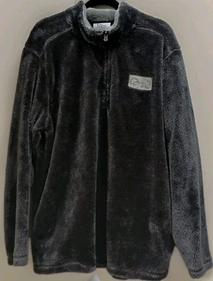 Ducks Unlimited Men’s L Gray Plush Fleece 1/4 Zip Pullover Soft Warm Jacket - Image 1 of 4