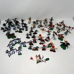 Lot Of 64 Lone Star Harvey Series Soldiers Figures Cowboys Crescent Indians Army - Picture 1 of 16