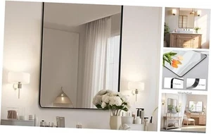 Black Bathroom Mirror 36 x 24 Inch, Black Wall Mirror, Matte Black Bathroom - Picture 1 of 7